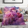 Cozy Flamingo Floral Print Flannel Throw Blanket - Soft, All-Season Knit with Digital Animal Design for Couch & TV, Hand Washabl