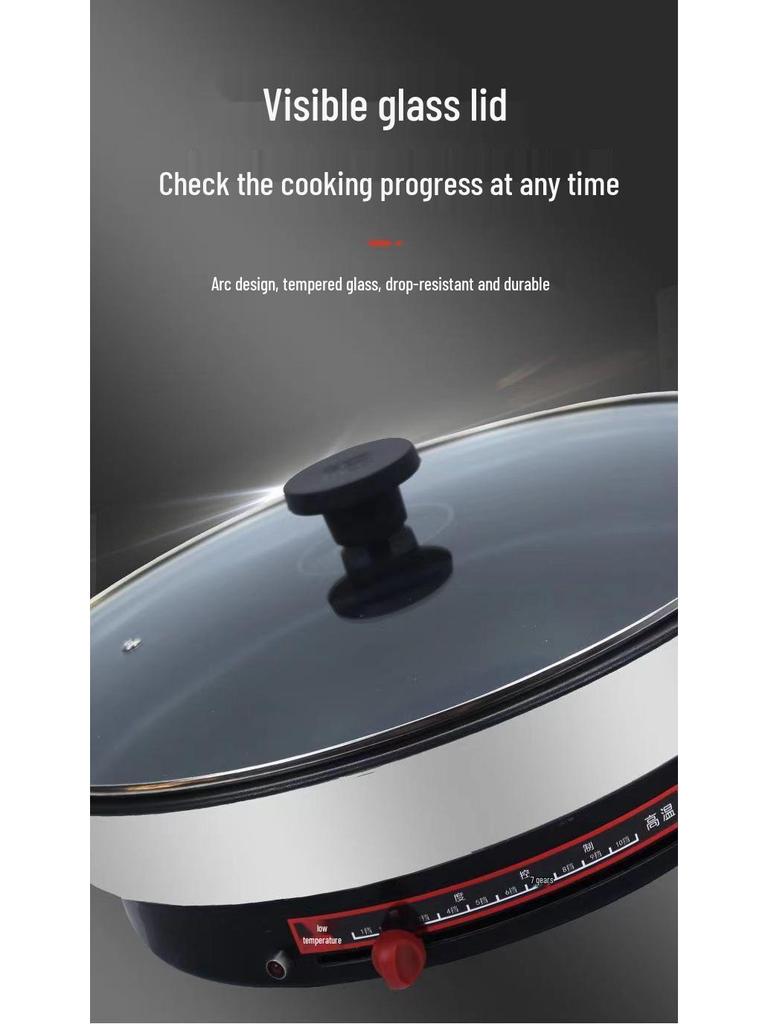 Versatile Electric Griddle with Non-Stick Deep Frying Pan and Single-Sided Heating for Pancakes and Pot Stickers