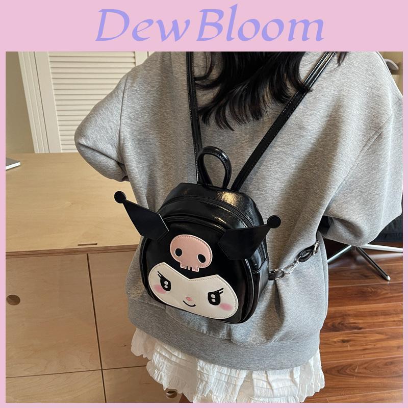 Kuromi Mini Backpack For Girls Cute Dark Cartoon Pu Material Daily Use