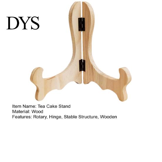 Tea Cake Display Stand Smooth Edge Wooden Natural Adjustable Hinge Pancake Holder Chinese Style Stable Black for Home