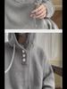 Men's Winter 2024 Casual Knitted Hooded Sweater - Button Design Pullover