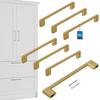 Kotarbau® Kitchen Furniture Handle Classic Modern Oblong Long Matte Gold 190 Mm Spacing 160 Mm Set Of 6