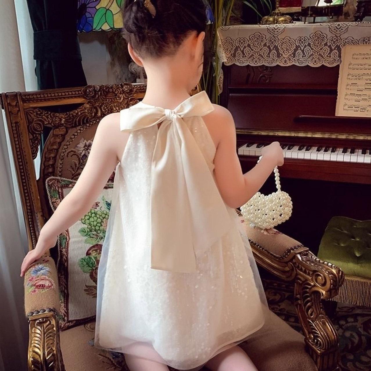Girls Summer Sleeveless Princess Dress Kids Fashion Short Dress 90