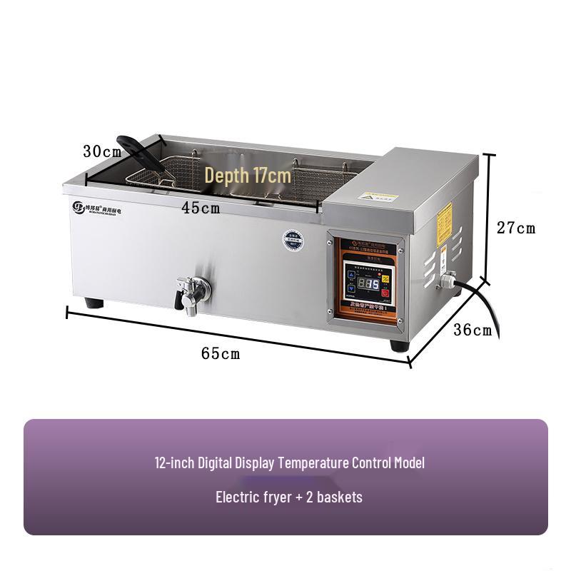 Commercial Deep Fryer: Multi-Functional Large Capacity Automatic Electric Fryer for Dough Sticks and Twists.