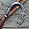 Steampunk Langer Gehstock Spazierstock AL Griff Holzstock Bestes Weihnachtsgeschenk