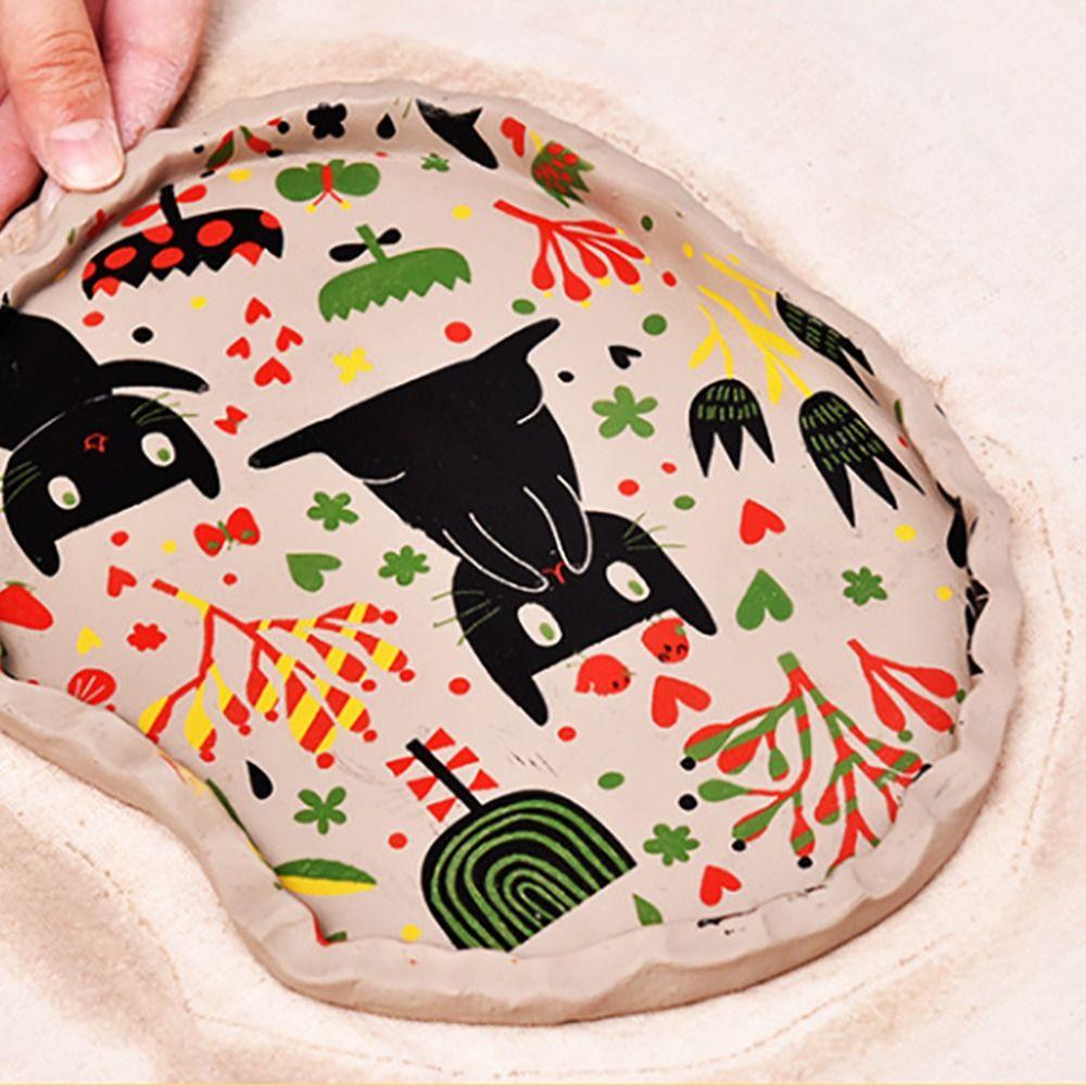 Colored Flower Pottery Clay Transfer Paper Cartoon Ceramic Coloring Paper  Pottery Making