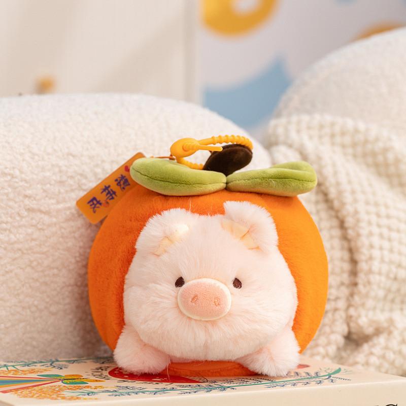 Dog Capybara Persimmon Pig Plush Toy Keychain Animal Pendant Gift Decoration