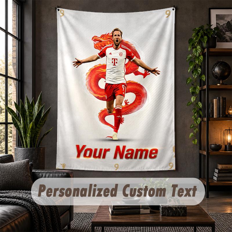 Wall Tapestry Harry Kane Print Custom Name Text Wall Hanging Home Decor