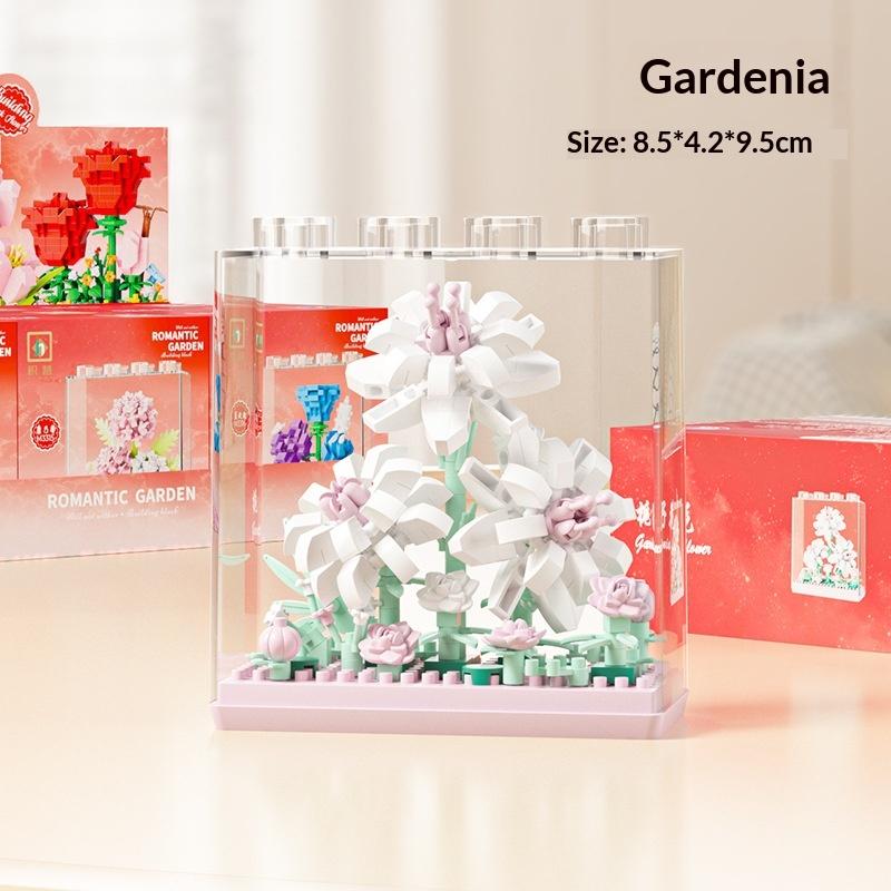 Bouquet Sunflower Potted Plant Micro Building  Eternal Flower Model Diy Home Desk Decoration Brick Toys Gift