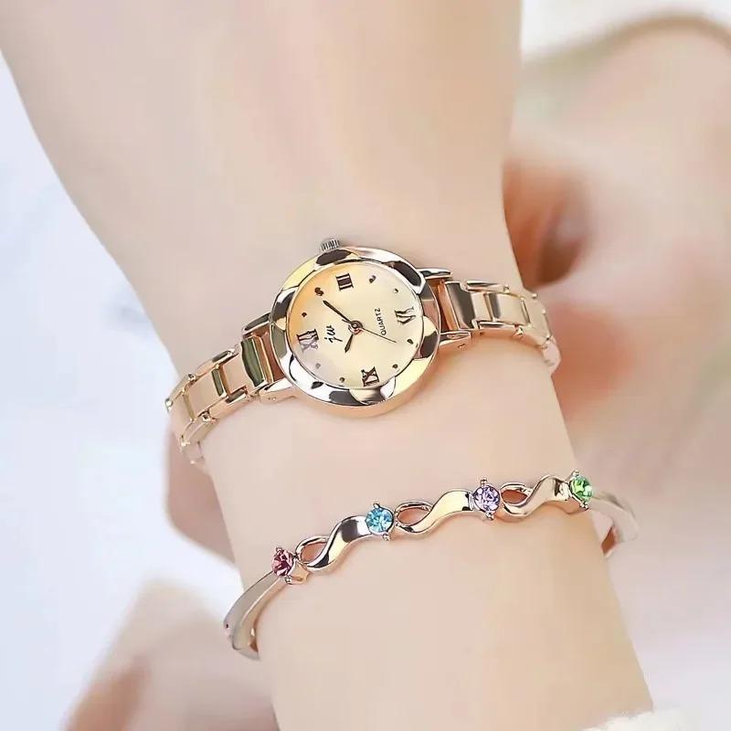 Luxury Ladies Wristwatch Small Dial Watch for Women Silver Stainless Steel Dress Women's Quartz Bracelet Clock Gift Montre Femme