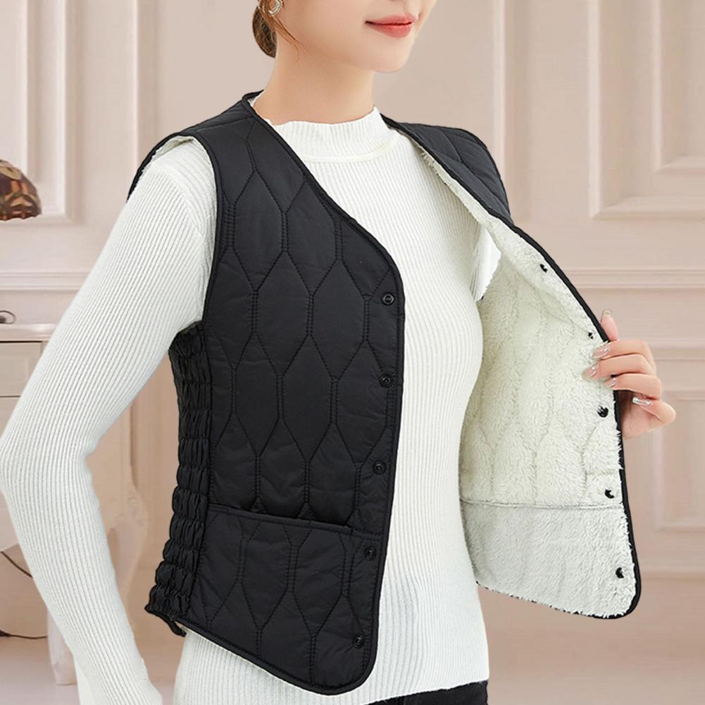 Women Waistcoat Women Vest Coat Women's Fall Winter Sleeveless Vest Coat with Pockets Soft Thick Padded for Warmth
