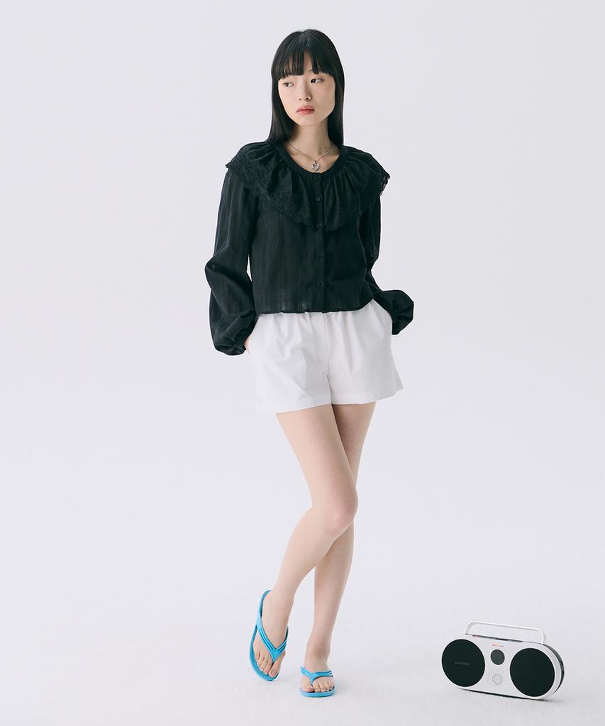JUNEJUNE SPACE Vol12. Ruffle Blouse_Black(Vol12. Ruffle Blouse_Black)