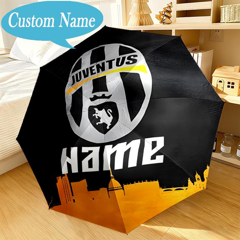 Custom Name Umbrella Juventus Football Club Umbrella 8-Frame for Travel, Camping, Casual Lightweight Portable, Essential for Family Gifts