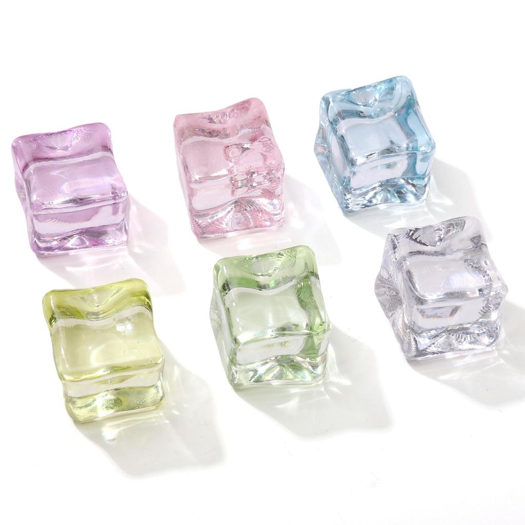 Acrylic Translucent Simulated Ice Cubes Non-porous Beads For DIY Necklace Bracelet Earrings Jewelry Making Craft Accessories