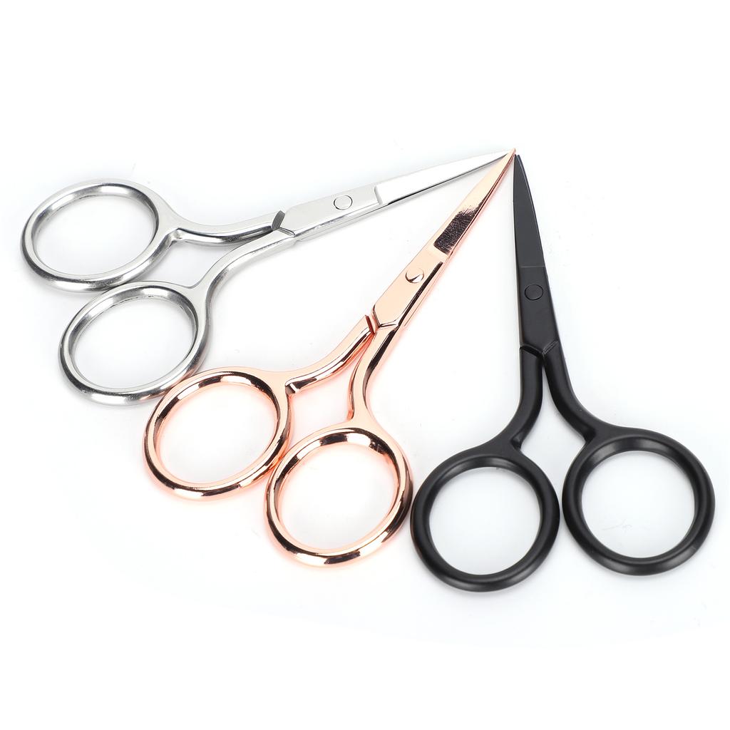 3Pcs Vintage Scissors Small Portable for Eyebrow Nose Hair Trimming Cutting Tools