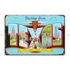 Vintage Texas Postcard Art Metal Plaque Poster Plaques Wall Cave Character Garage Cinema Tin Sign Poster