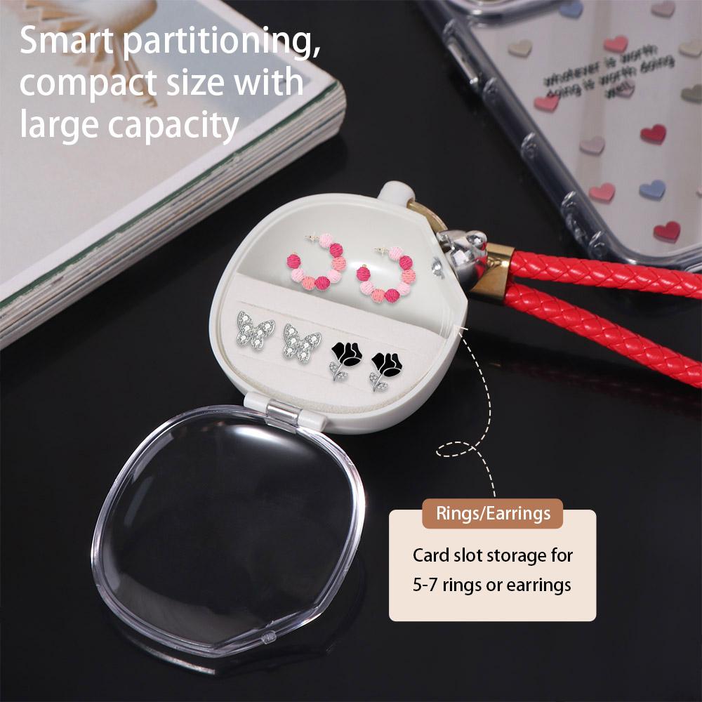 Mini Jewelry Storage Box Transparent Jewelry Display Portable Travel Organizer Trinkets Storage Ring Storage Case Keychain Women