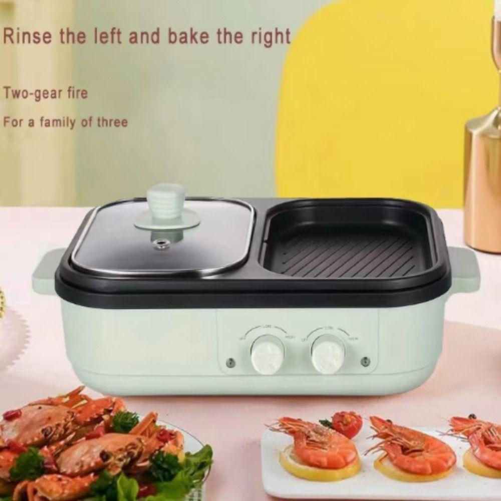 Dual Temperature Control Grill Machine Non-Stick Pan Barbecue Machine Multi-Cooker Home Dormitory