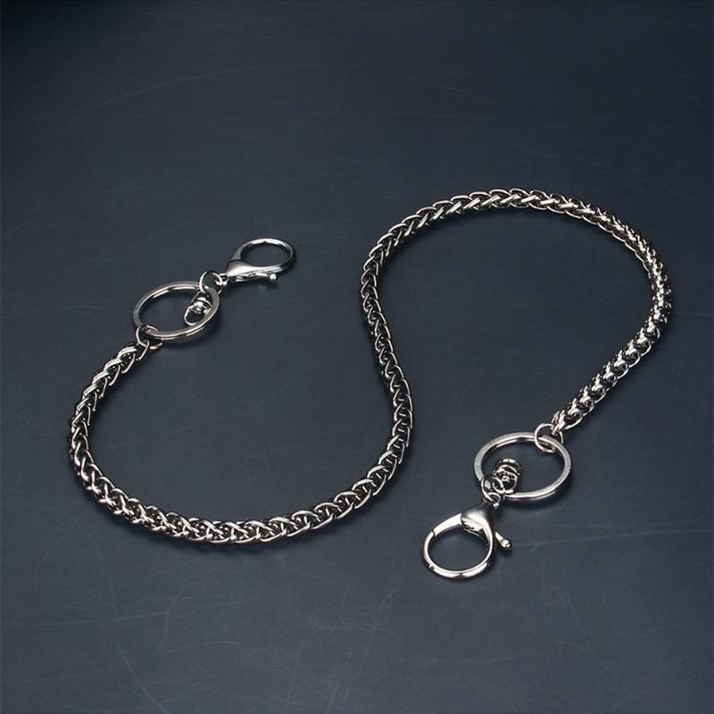 54CM Pants Chain for Men Long Biker Keychain Jean Wallet Hip Hop Punk Chain for Men Women Goth Chain Black