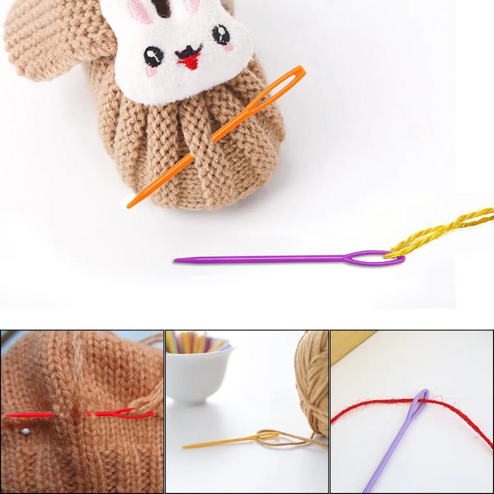 4/6/8PCS Crochet Needle Hooks Kit with Knitting Loom Hooks and Colorful Plastic Sewing Needles Loom Knit Hook Set