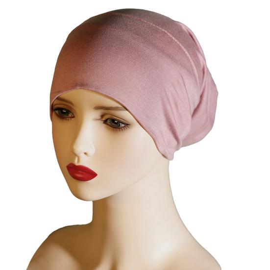 Headscarf Hat Mercerized Cotton Soft Breathable Wrinkle-Resistant Fabric Elastic Comfortable Fit Turban Hat Daily Wear
