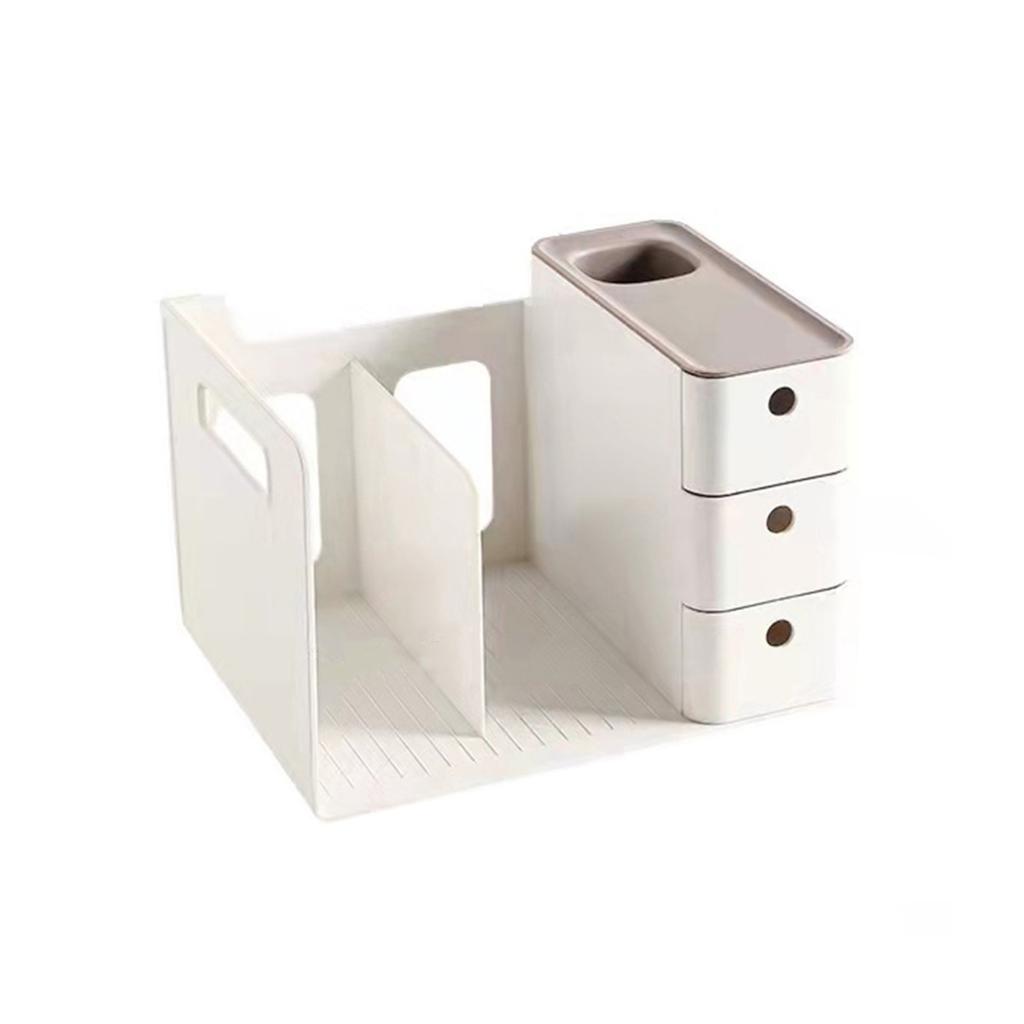 Organizzatore di archiviazione di file desktop Forniture per ufficio Contenitore porta penna Righello Piccolo scaffale Design Scatola di immagazzinaggio di cancelleria per libri per studenti