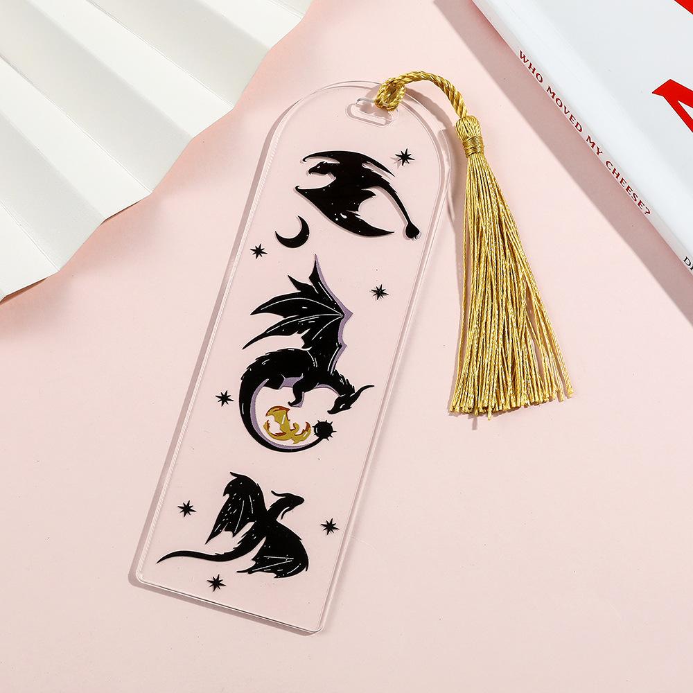 Collezione di segnalibri Anime Black Dragon, regalo per gli amanti dei libri, segnalibro in acrilico per uomini, donne, insegnanti, amici, bambini, pennarelli per la lettura