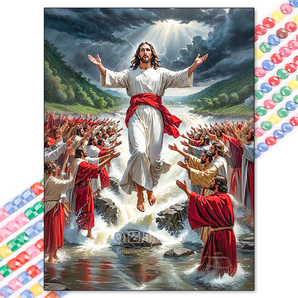 5D Diamond Painting Kit Jesus Cross Religious Sticker Diamond Embroidery Handmade DIY Mosaic Home Decoration Adult Gifts