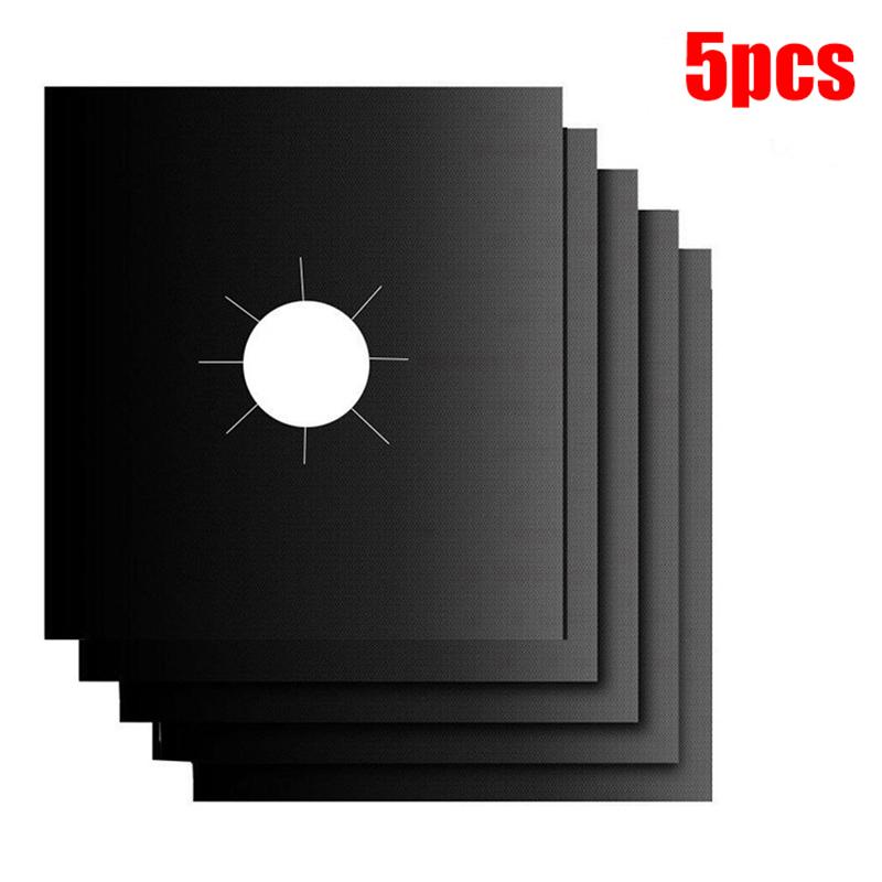 

1/5Pcs Square Gas Hob Protector Liner Oil-Proof Mat Reusable Protection Pad Gas Stove Stovetop Protector Kitchen Accessories 5PCS чорний