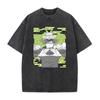 Jujutsu Kaisen Anime Tee Fushiguro Megumi Funny Printed T-shirt Men Vintage Washed Tshirts Harajuku Male Casual Cotton T Shirt