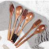 Home Natural Dinner Kit Wooden Kitchen Fork Chopsticks Spoon Set Cutlery Tableware Utensils Sets