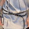 Spicy Girl Long Double-layer Belt PU Leather Y2K Belt Waist Chain Rivet Belt  Female