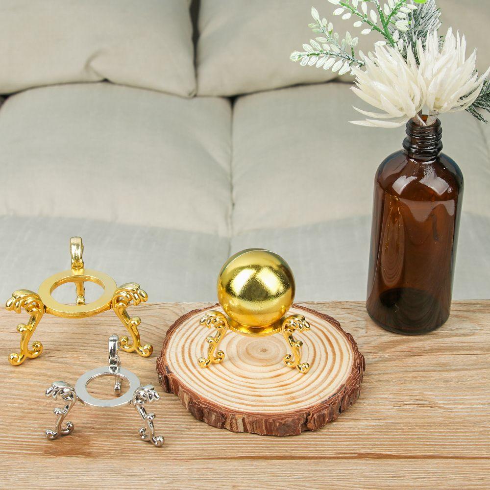 New Crystal Ball Metal Base Figurine Display Stand Handicraft Sphere Stone Support Holder Desktop Ornaments Photography Props