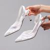 Mode Spitze Nähte High Heels für Damen Sommer elegant sexy spitz Bankett Hochzeit Stiletto Sandalen