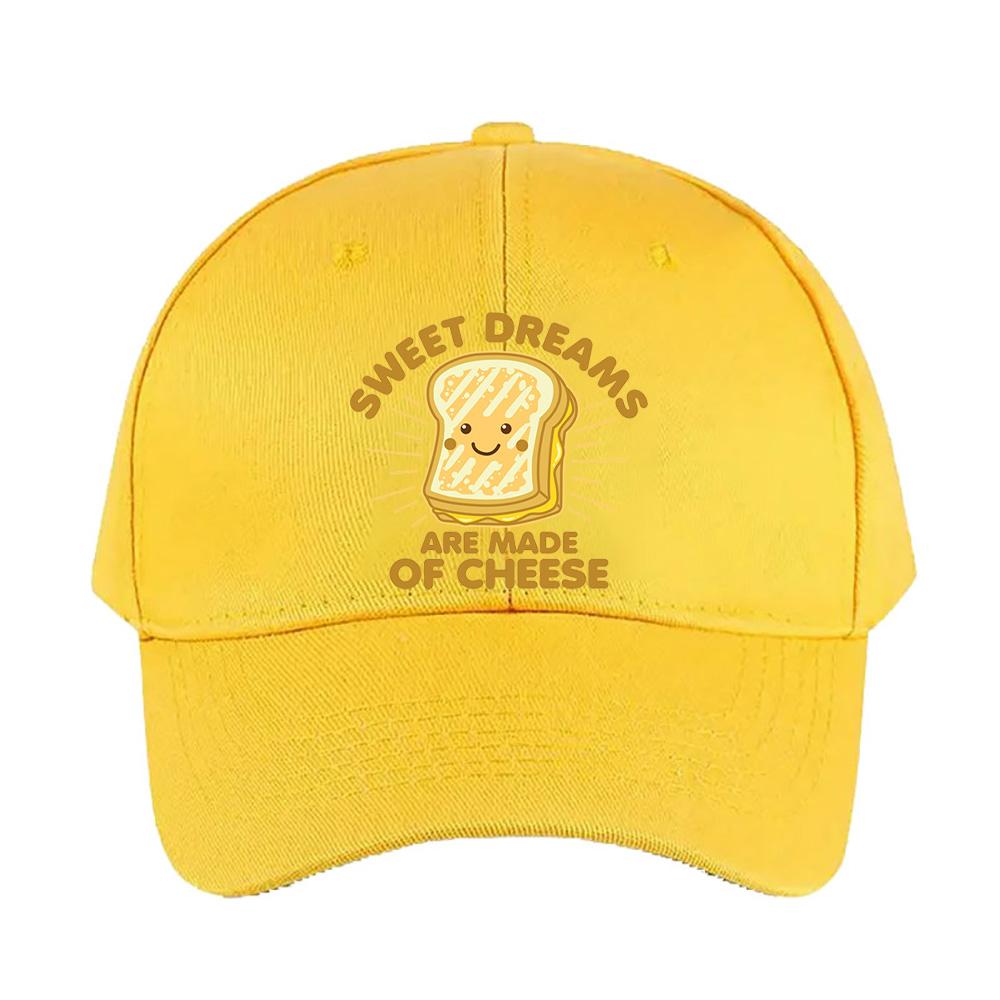Sweet Dream are Made of Cheese Woman Man Baseball Cap Adult Adjustable with Curved Brim Hiking Fishing Hat sun hat duckbill cap
