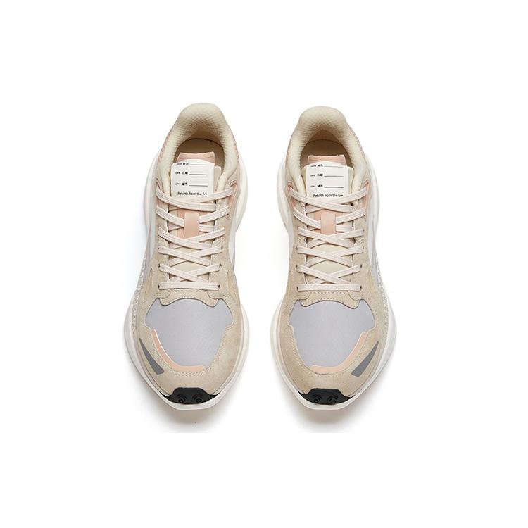 Anta Star C202 Comfortable Slip Resistant Abrasion Resistant Low top Running Shoes Women's Beige Yellow Gray 122135580A-1