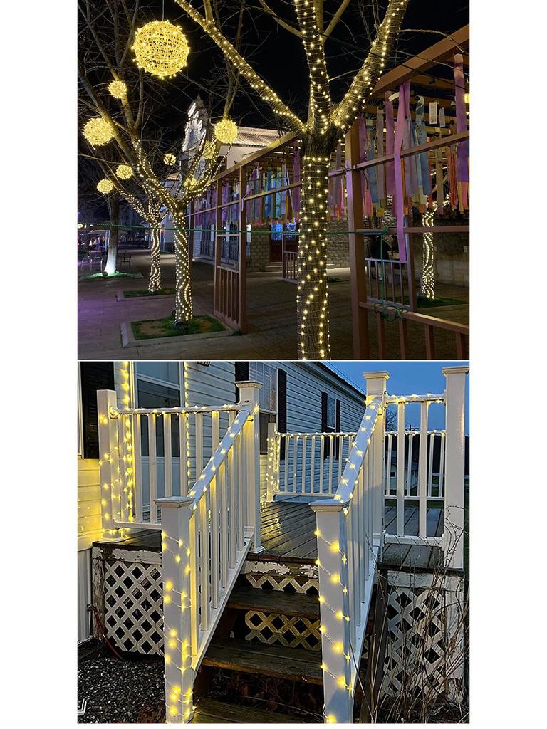 Waterproof LED Copper Wire String Lights with Remote Control - USB & Battery Operated for Christmas, Weddings, and Outdoor Camping Decorations