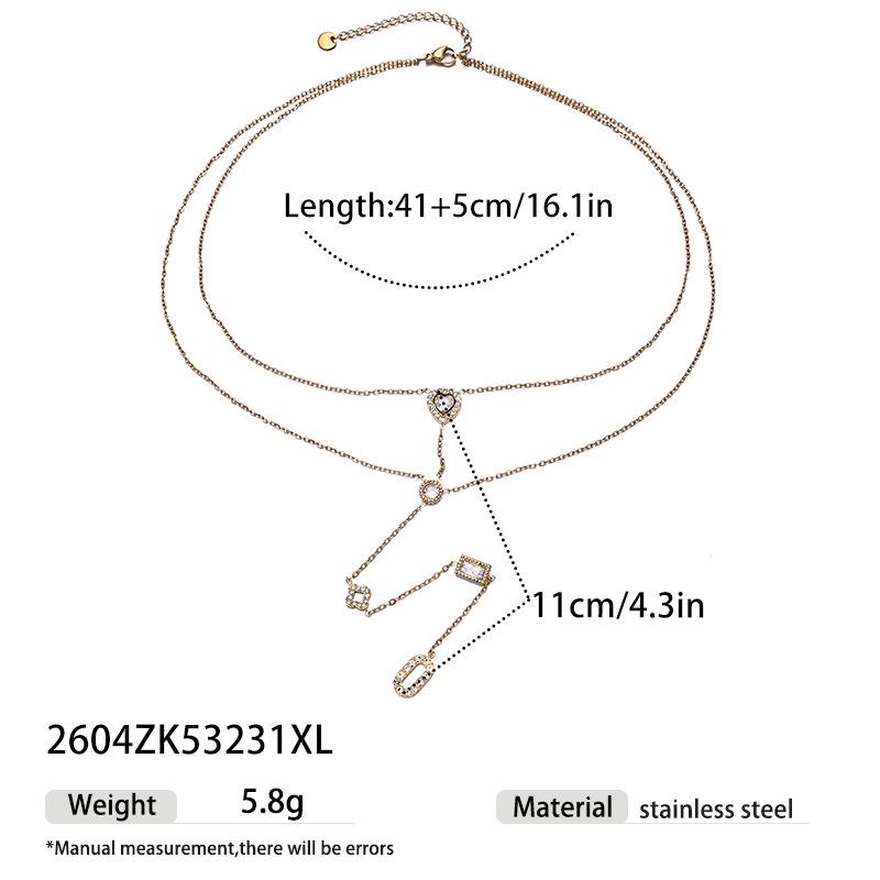 Taina Minimalist White Zircon Stainless Steel Necklace for Women - European & American High-End Light Luxury Jewelry