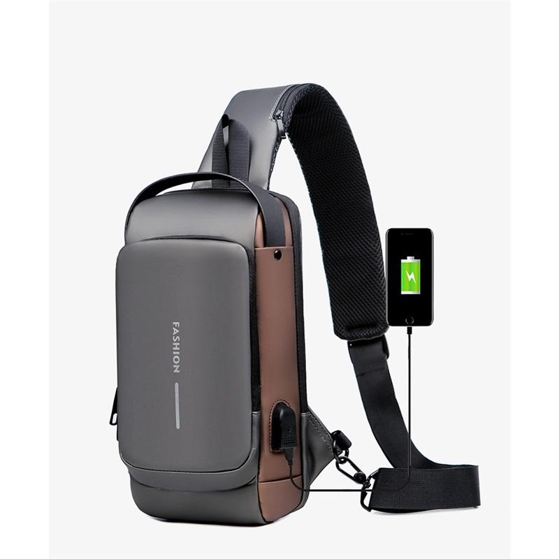 Herren Brusttasche Passwortschloss Diebstahlschutz Fahrradtasche Freizeit Outdoor Laufen Reise Hüfttasche Schulter Messenger Sportrucksack