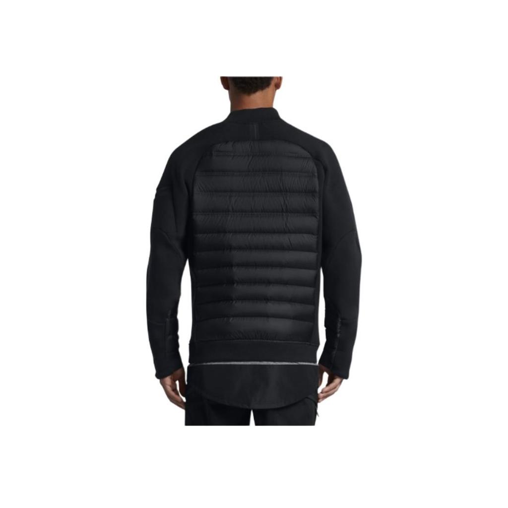 Nike Color Block Stand Collar Zipper Down Jacket Men Outerwear Black 806846-010