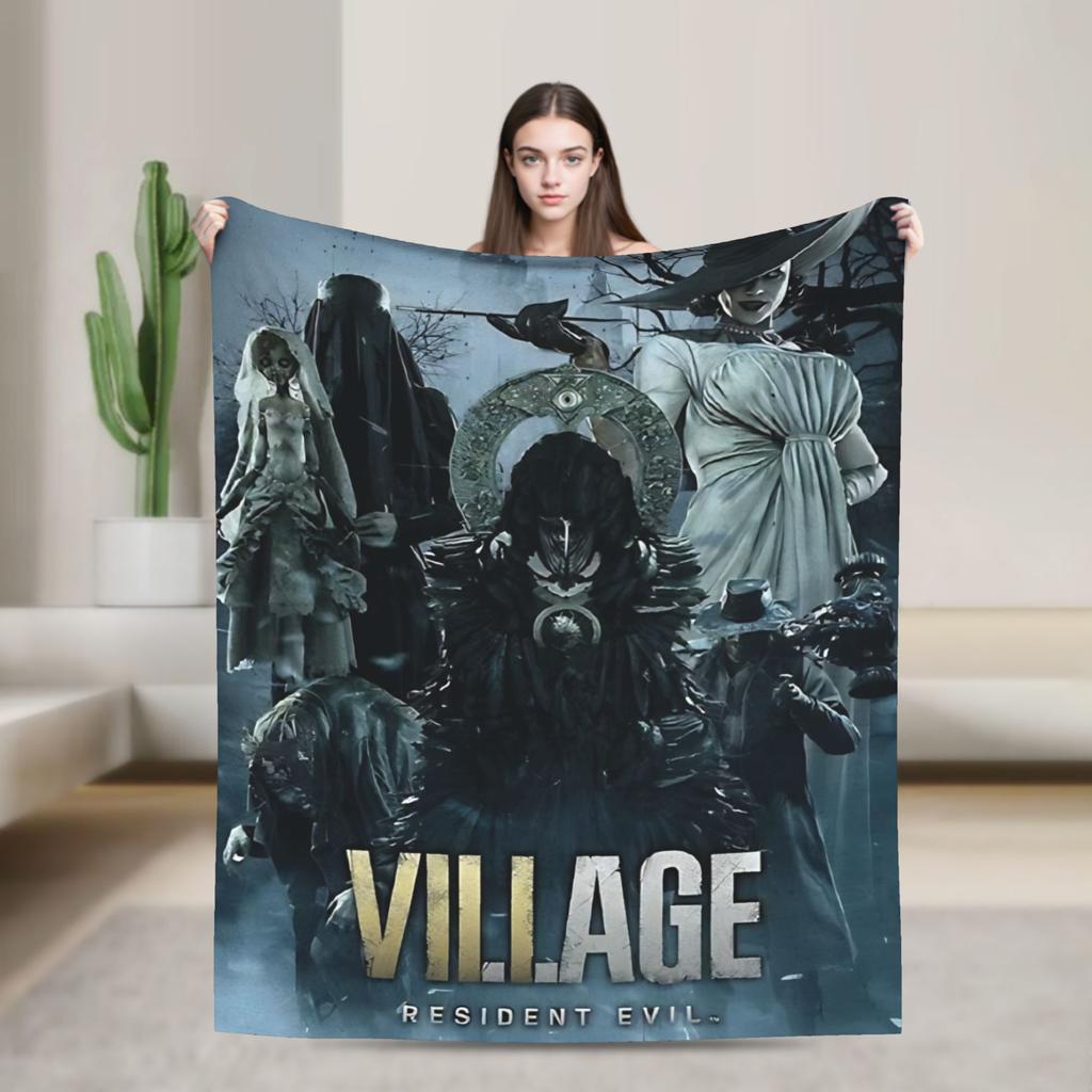 Leon Kennedy Blankets Resident Video Game Eviled Flannel Vintage Soft Throw Blanket for Home Spring/Autumn