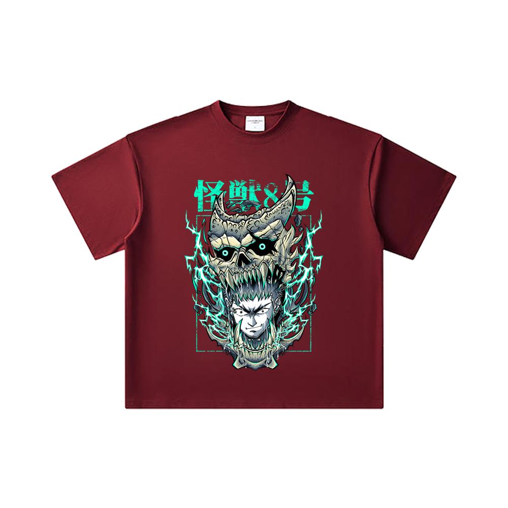 

260 GSM Double Yarn 32 Count 100% Cotton Kaiju No 8 V19 Kafka Print Unisex Heavy Cotton T Shirt 2XL