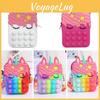 Colorful Rainbow Unicorn Popper Sensory Stationery Storage Bag With Fidget Toy