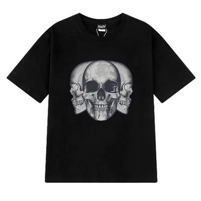 Heißer Verkauf Vintage Totenkopf Grafik T-Shirts 2025 Sommer Unisex Damen Gothic Kurzarm T-Shirt Unisex Oversized 100% Baumwolle Kleidung