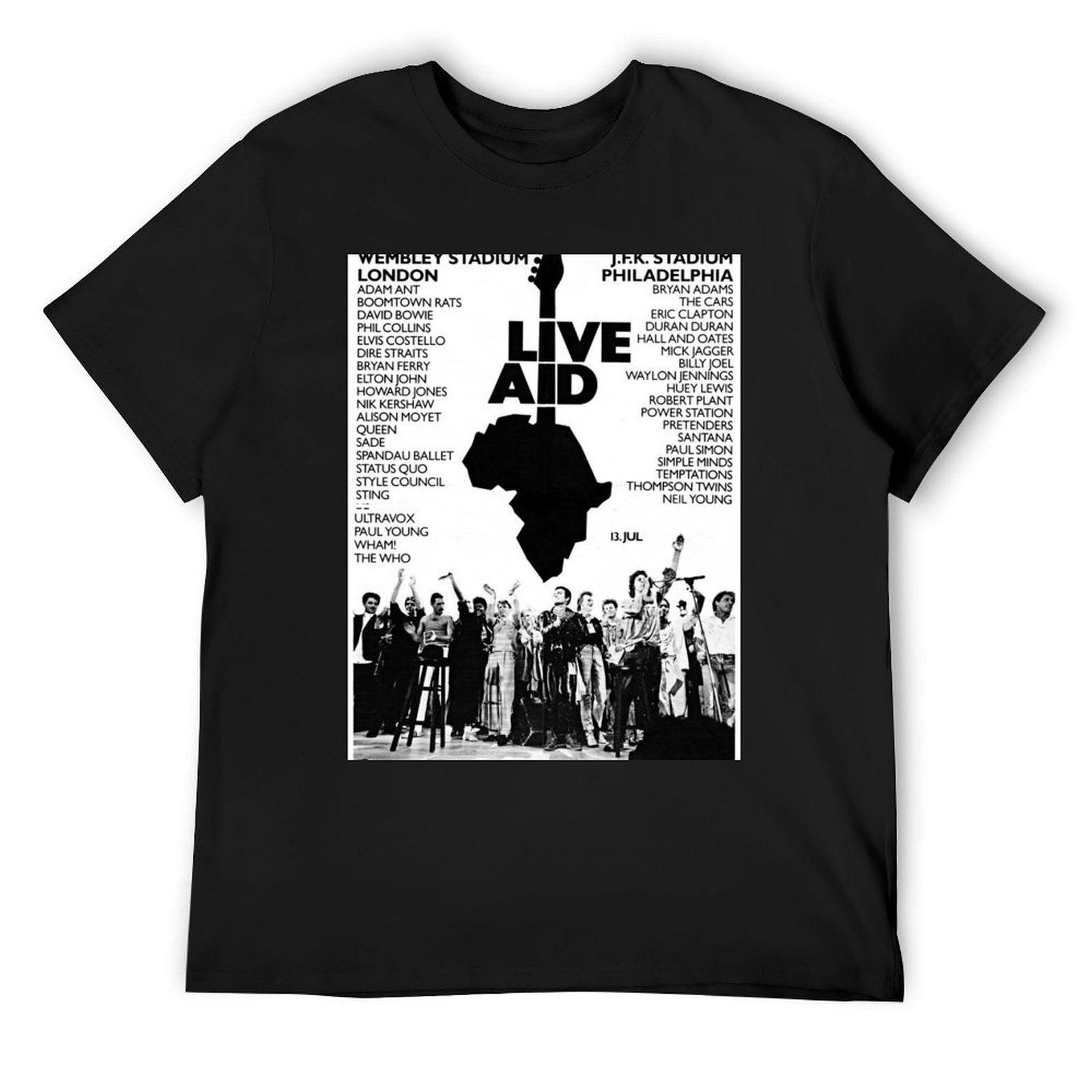 

Live Aid 1985 T-Shirt anime cute clothes cute tops oversized T-shirts for men cotton 4XL