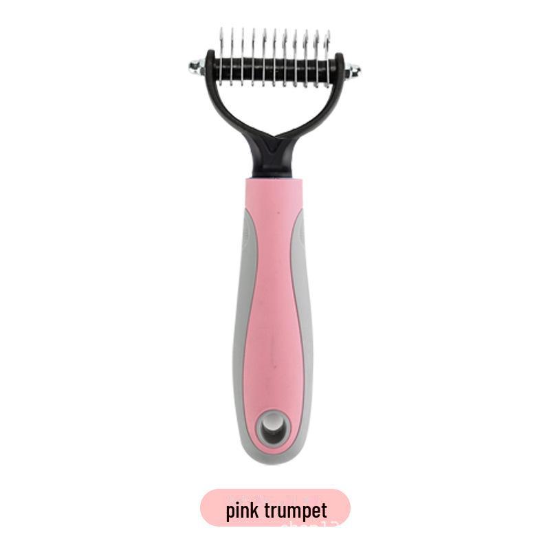 

Двосторонній гребінець для розплутування з нержавіючої сталі для собак та котів - універсальний засіб для видалення шерсті домашніх тварин OPP Packaging