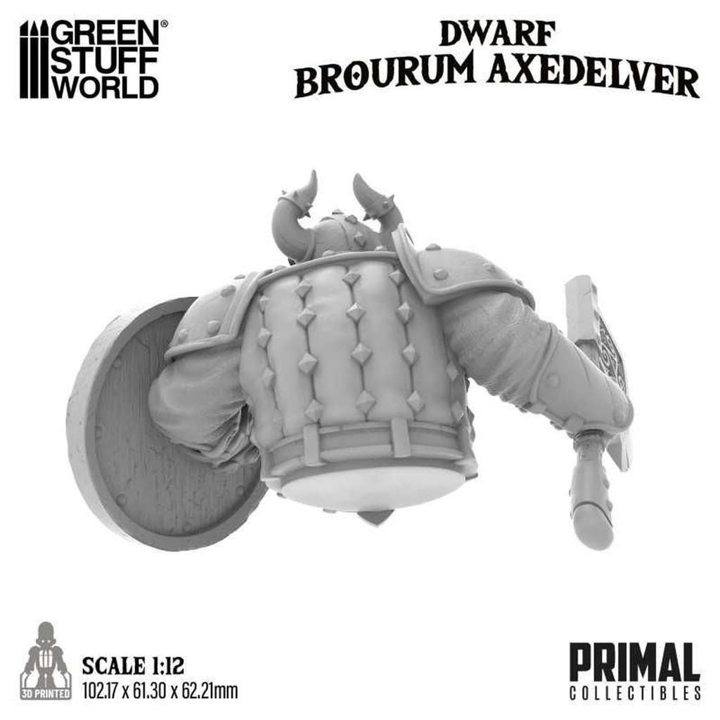 Green Stuff World Scale PRIMAL Collectibles Dwarf Broulam Axdelver 3D Printer Kit 1/12 GSWD-12678 (Human)