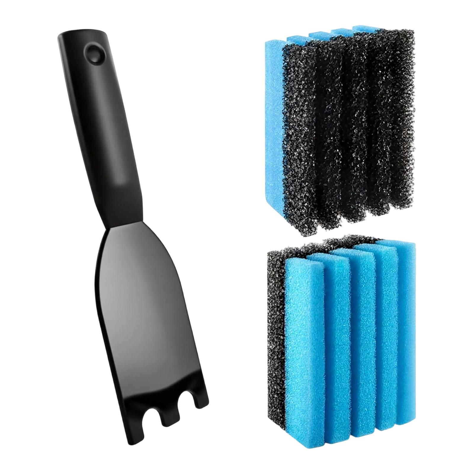 Kitchen Cleaning Sponge and BBQ Grill Scraper Set - Scrub Pad with Stainless Scraper for Cookware One Size