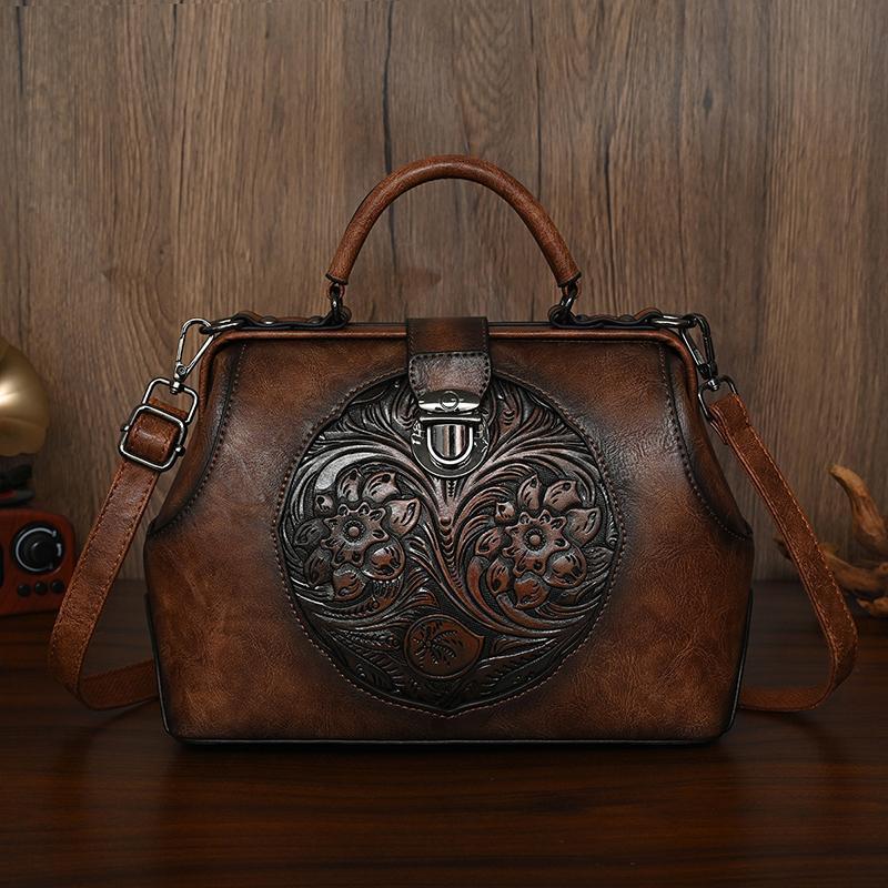 2026 Vintage Luxury Embossed Women's Tote Bags Designer Top Quality Soft Leather Women Shoulder Bag Female Crossbody Handbags