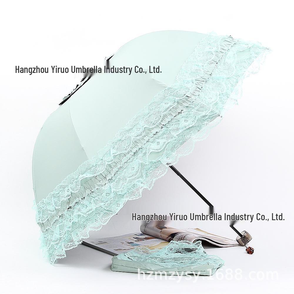 Five-Layer Floral Lace Sun Protection Umbrella - Folding Dual-Use for Sun and Rain